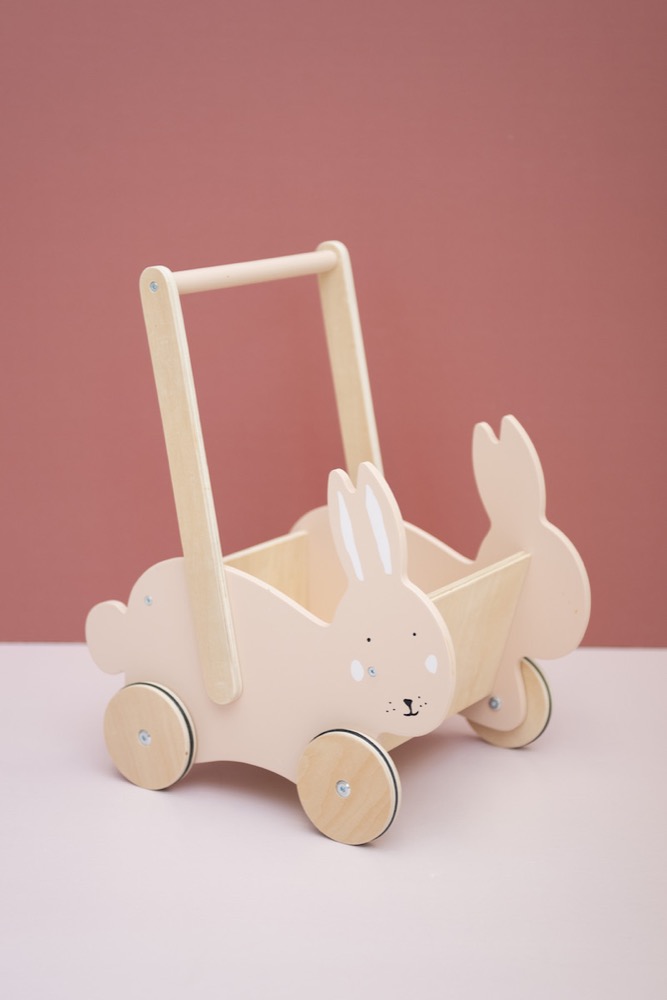 Chariot à pousser en bois - Mrs. Rabbit